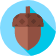 icon of an acorn with a blue background
